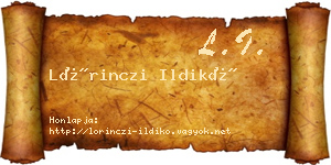 Lőrinczi Ildikó névjegykártya